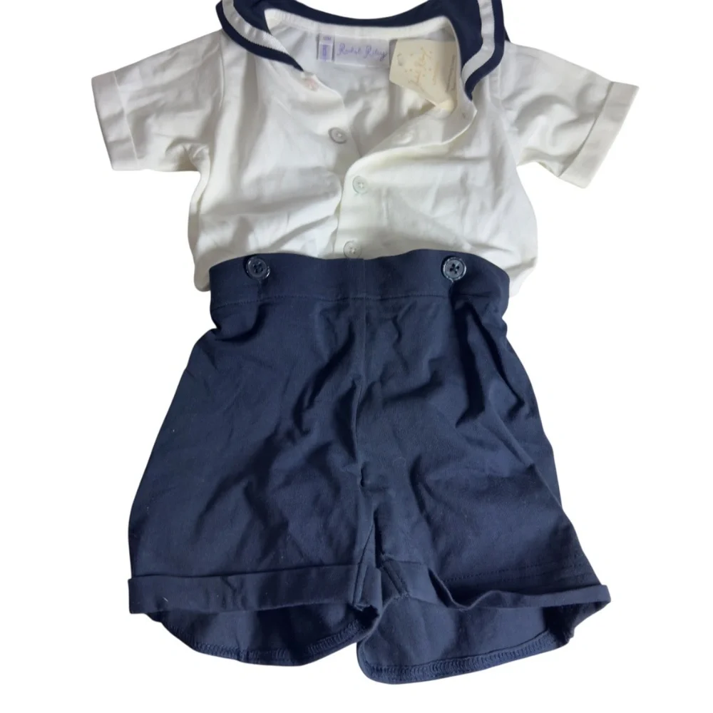 Rachel Riley London White/Navy NWT Sailor‎ Suit Sz 12 Months
